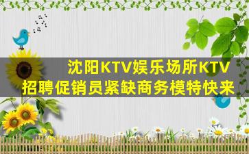 沈阳KTV娱乐场所KTV招聘促销员紧缺商务模特快来